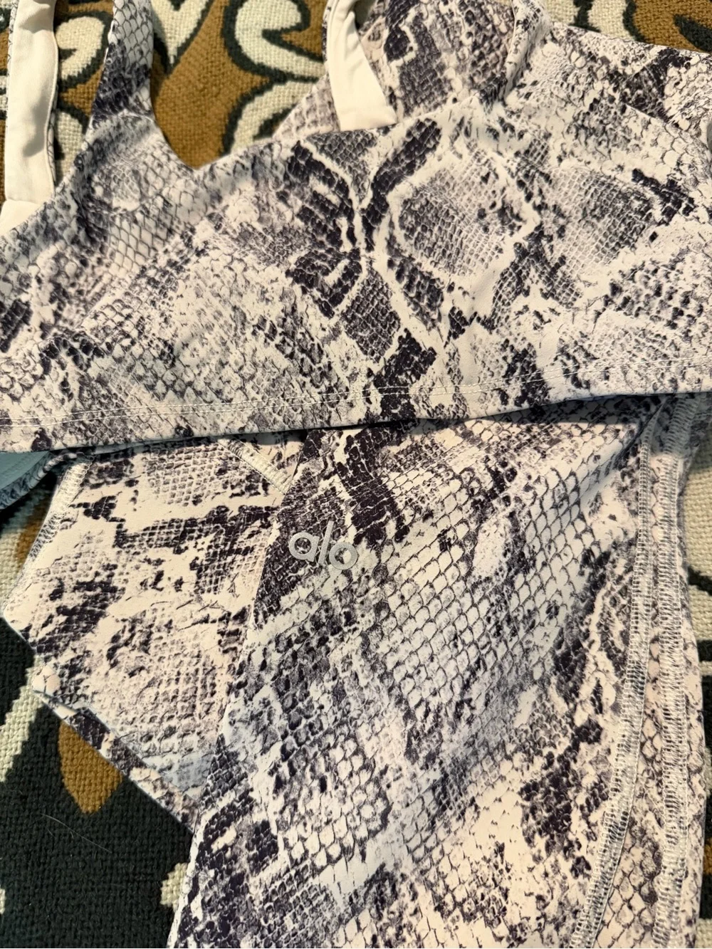 ALO Yoga Snake-Print Leggings & Crop Top Set